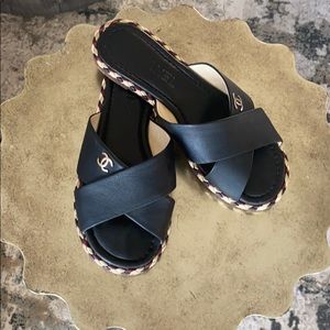 CHANEL Leather Slides